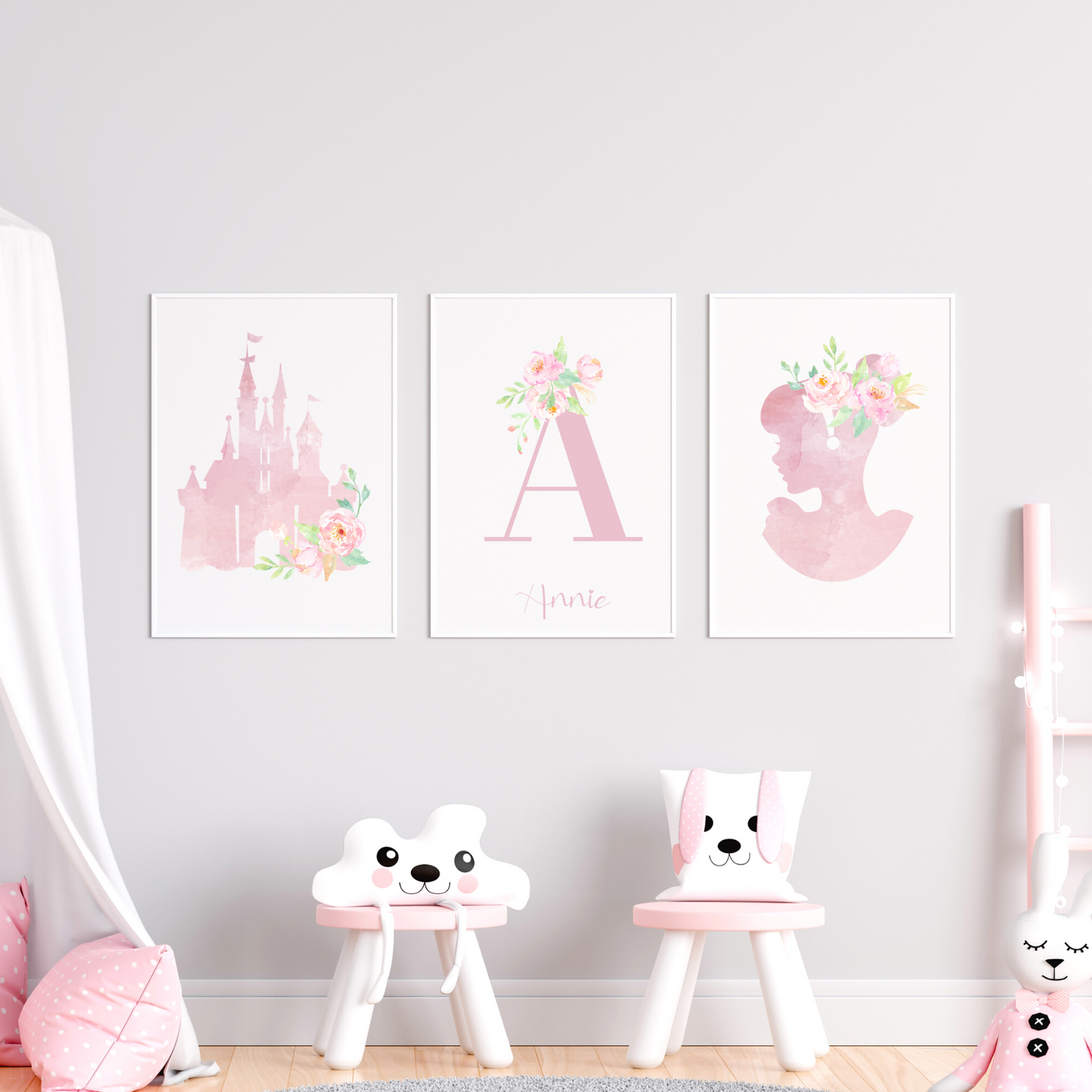 Personalised Princess Flower Prints