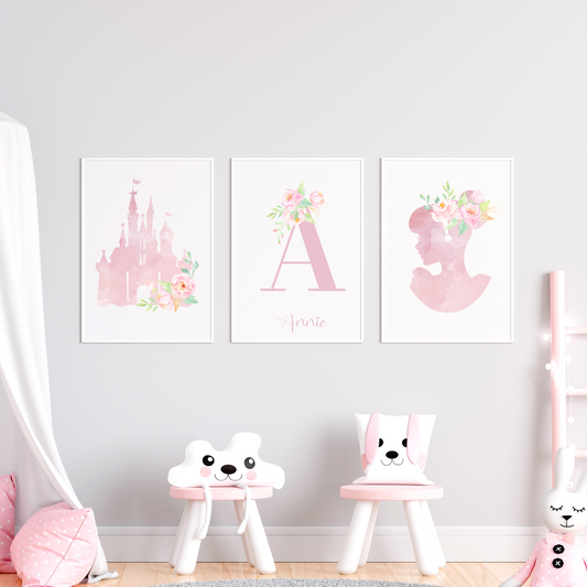 Personalised Princess Flower Prints