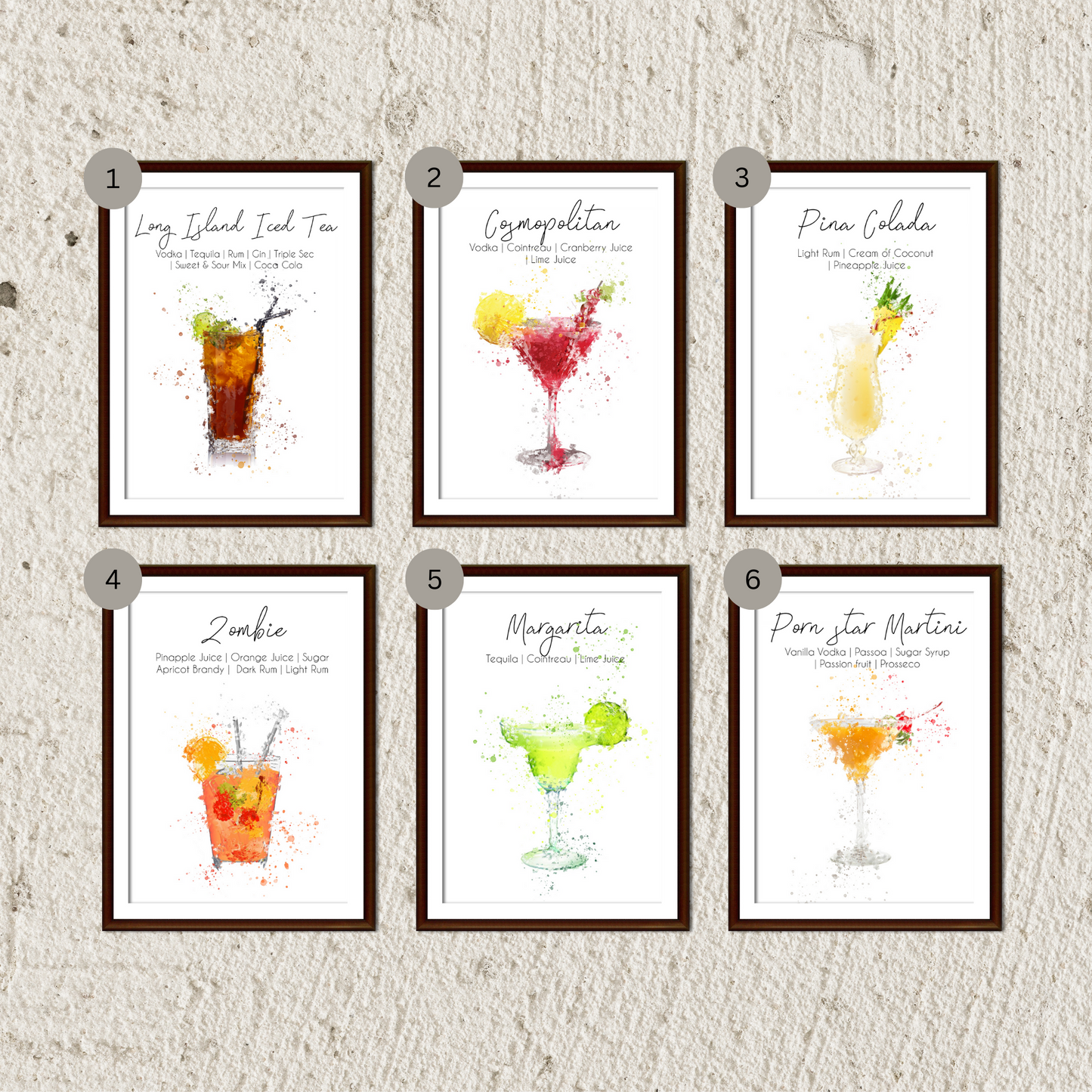 Cocktail Wall Prints  - Mix & Match