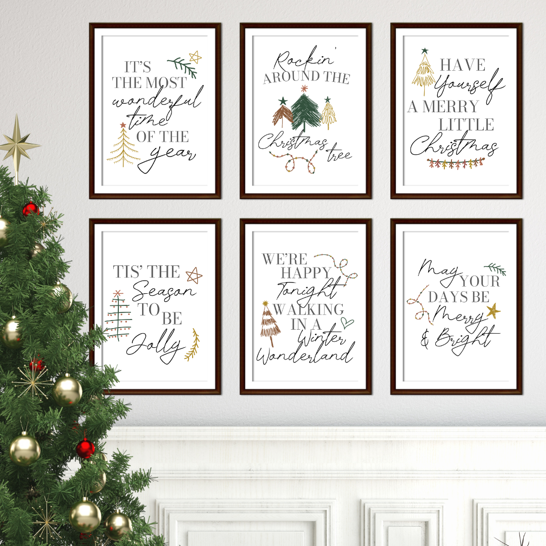 Christmas Lyric Wall Prints  - Mix & Match