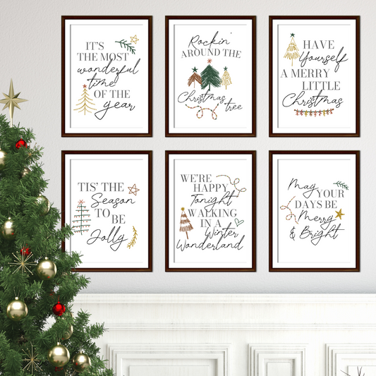 Christmas Lyric Wall Prints  - Mix & Match