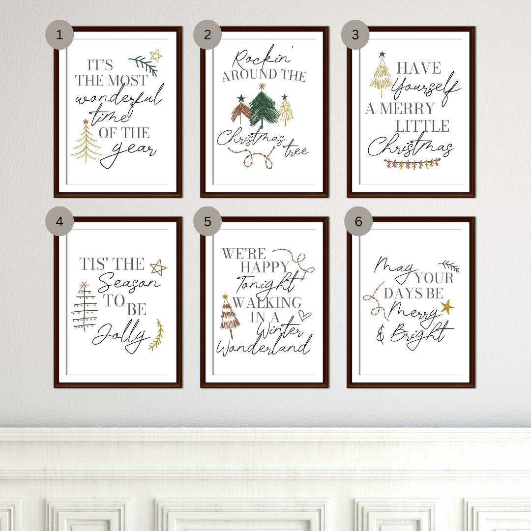 Christmas Lyric Wall Prints  - Mix & Match