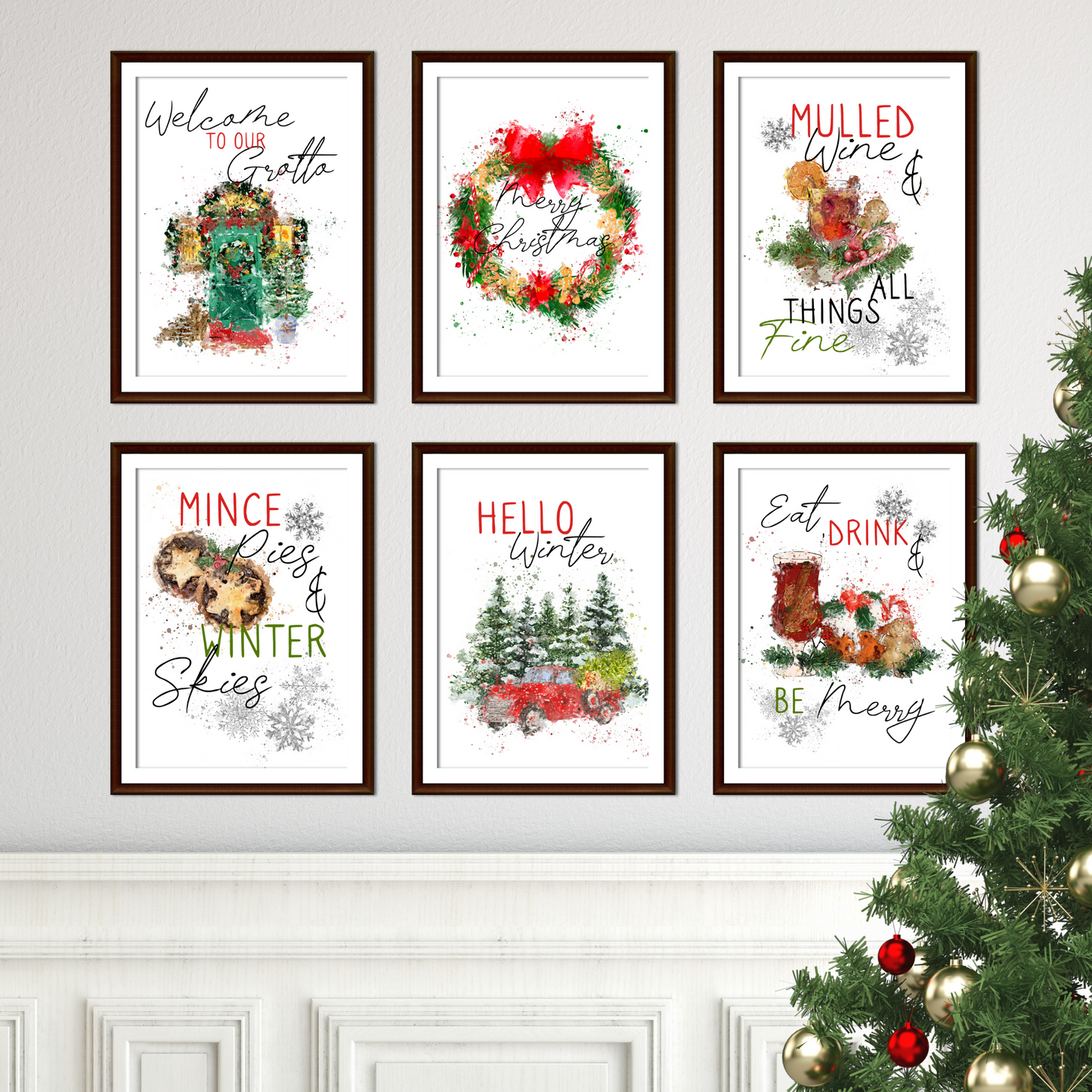 Traditional Christmas Wall Prints  - Mix & Match