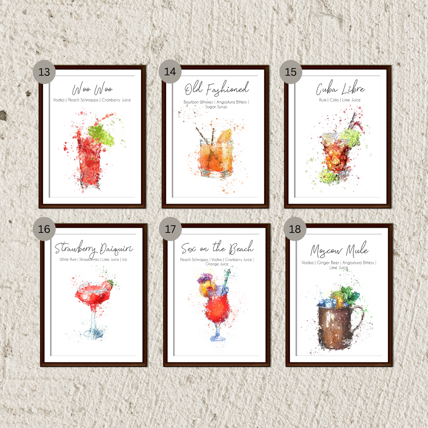 Cocktail Wall Prints  - Mix & Match