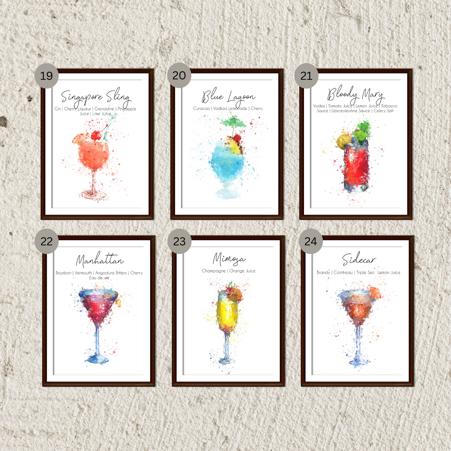 Cocktail Wall Prints  - Mix & Match