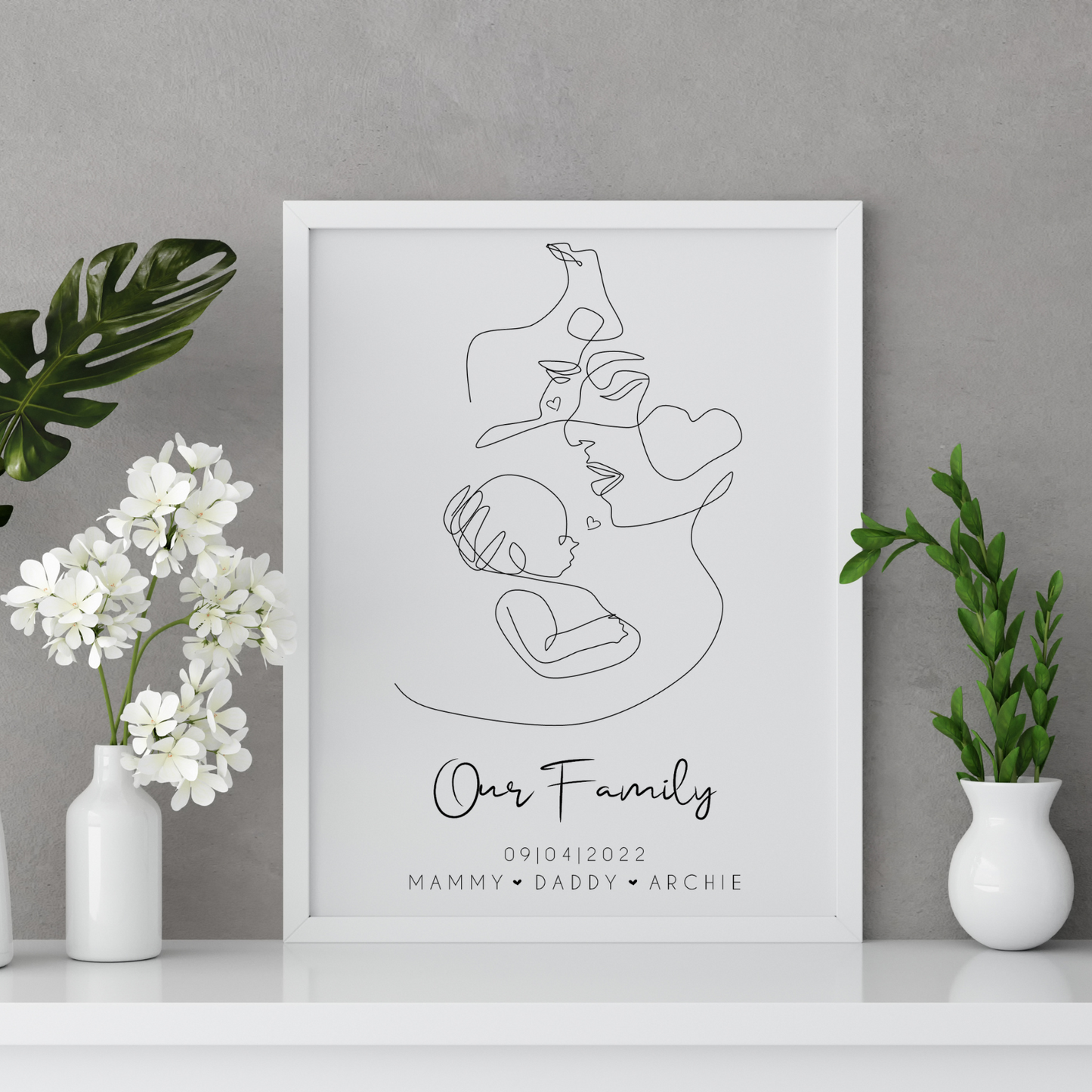 Our Family Outline Personalised Print