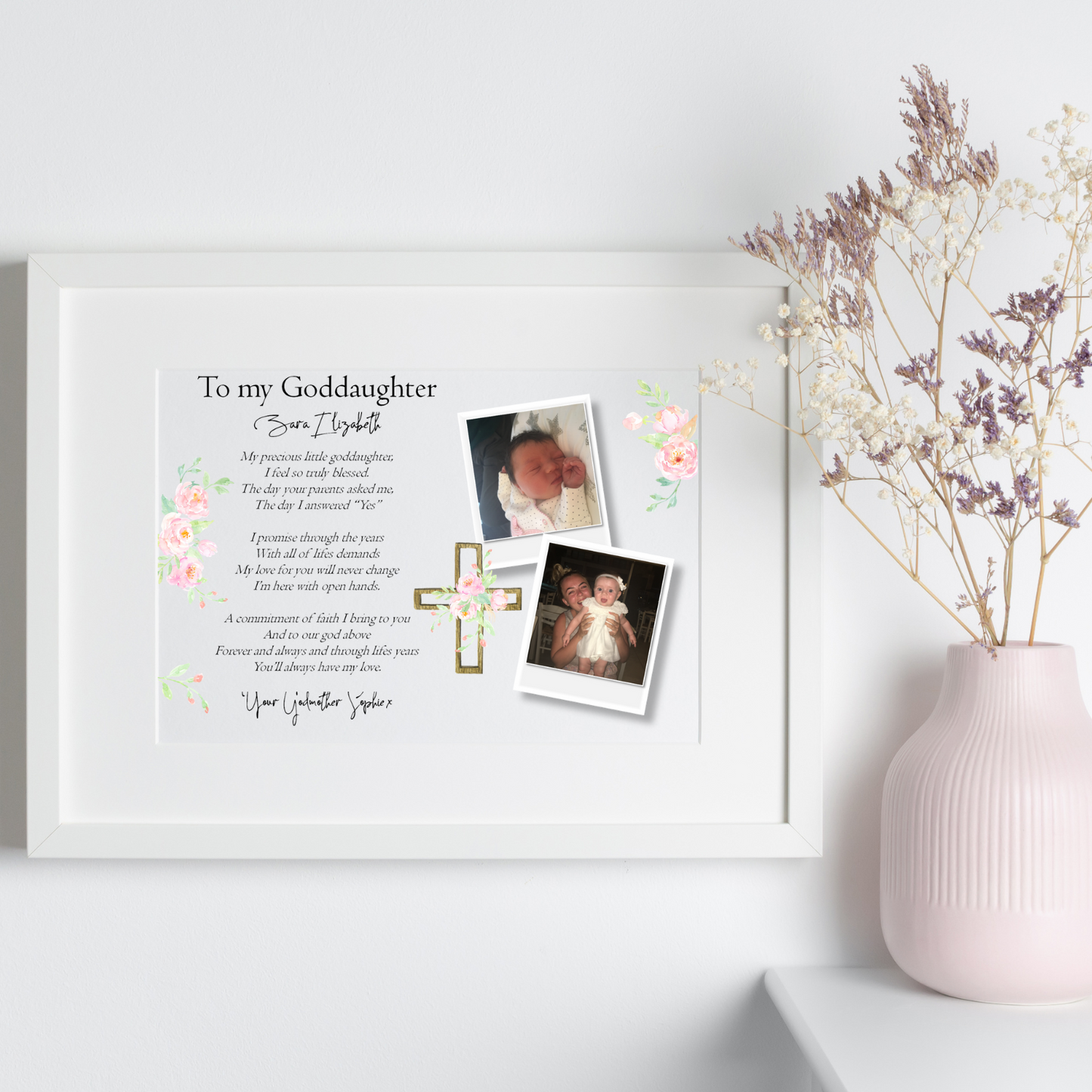 Personalised Poem from Godparent Photo Print