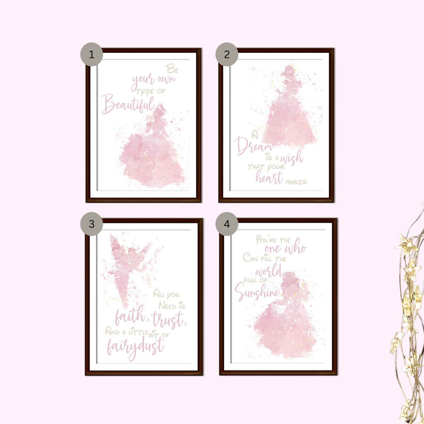 Personalised Princess Quote Prints - Mix & Match