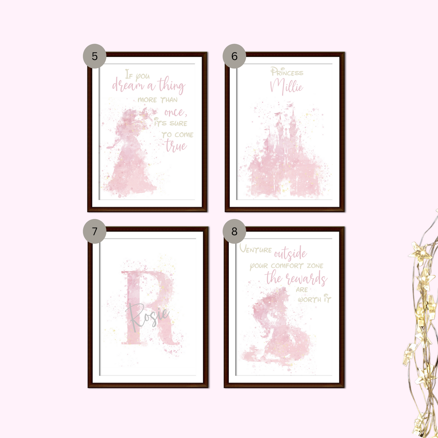 Personalised Princess Quote Prints - Mix & Match