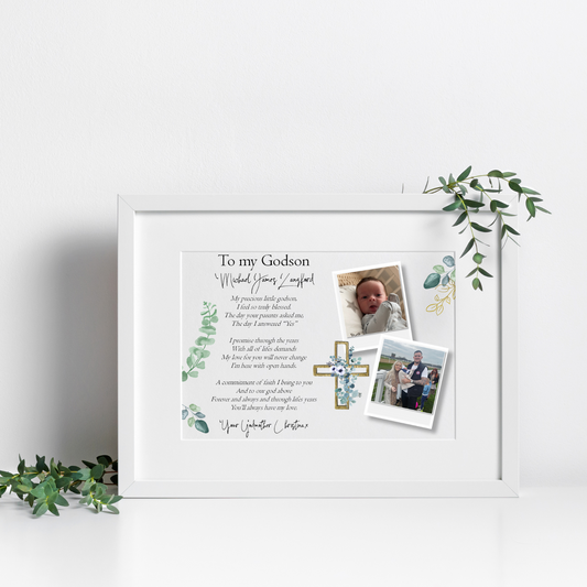 Personalised Poem from Godparent Photo Print