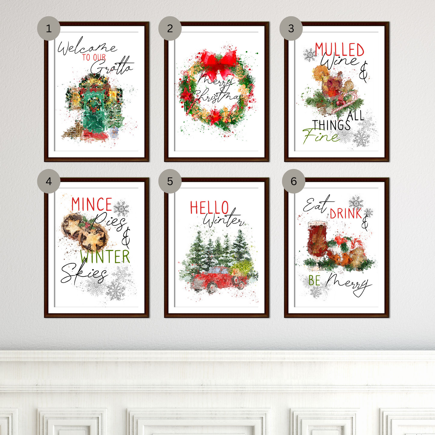 Traditional Christmas Wall Prints  - Mix & Match