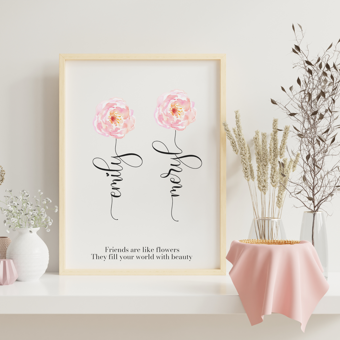 Personalised Friendship Flower Print