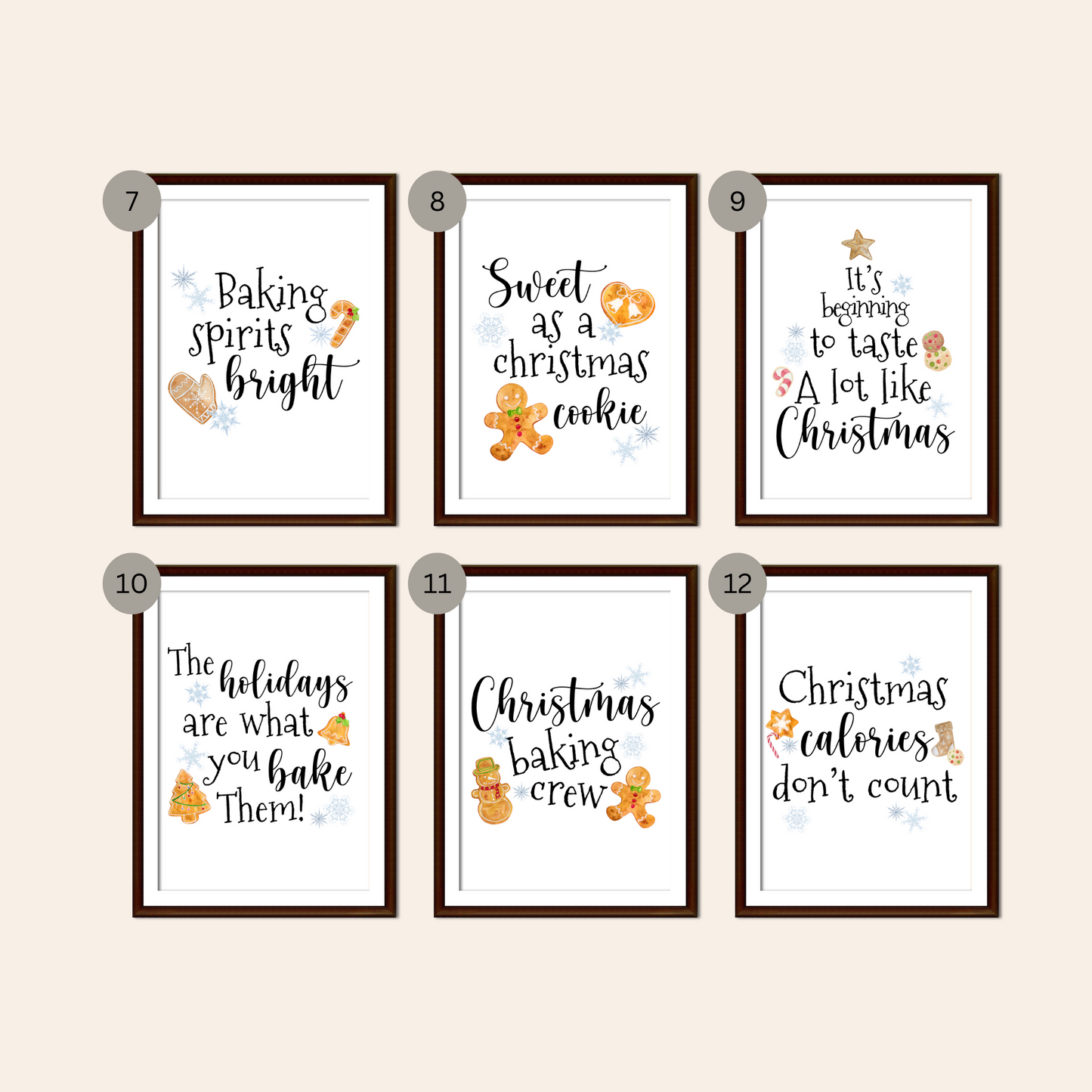 Kitchen Christmas Baking Wall Quote Prints  - Mix & Match