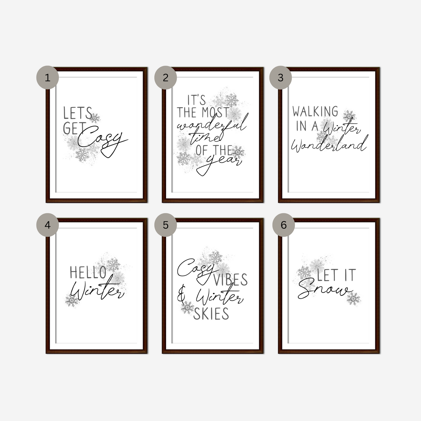 Silver Christmas Wall Quote Prints  - Mix & Match