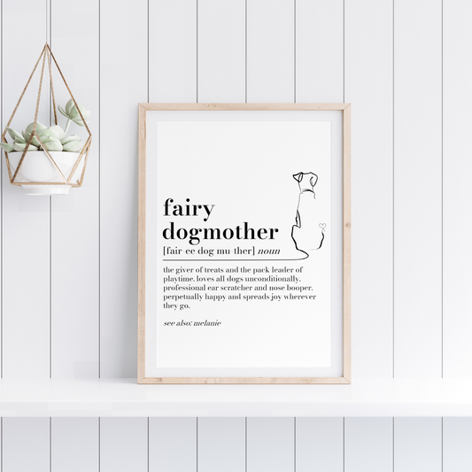 Personalised Fairy Dogmother Definition Print